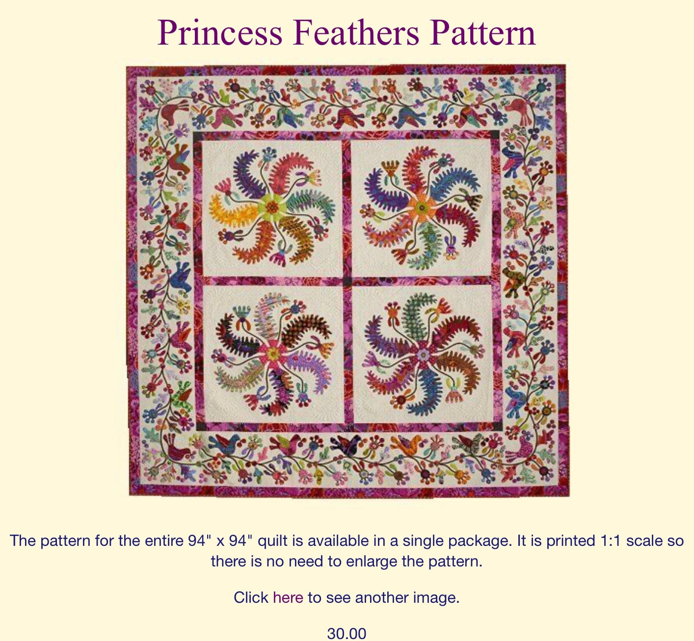 Princess Feathers Pattern || Kim Mclean