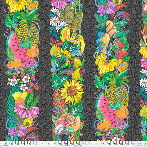 Fruitopia Border - PWHG001.Charcoal || Fruitopia - Helen Godden